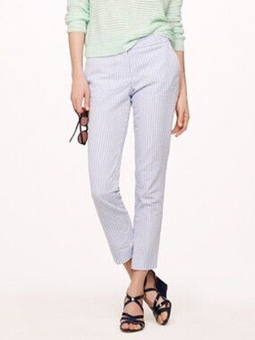 J. Crew Seersucker Skimmer Pants Womens 12 Classic Spring Easter Summer Preppy
